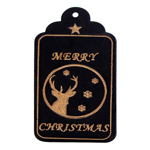 Χριστουγεννιάτικο Στολίδι Μεταλλικό Μαύρο με Ελάφι (8cm)